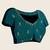 Teal green embroidered silk blend bollywood saree with blouse