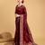 Maroon woven embellished pure silk banarasi saree with blouse