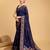 Navy blue woven embellished pure silk banarasi saree with blouse