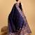 Navy blue woven embellished pure silk banarasi saree with blouse