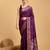 Purple woven embellished pure silk banarasi saree with blouse