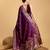Purple woven embellished pure silk banarasi saree with blouse