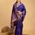Violet woven embellished pure silk banarasi saree with blouse