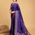 Violet woven embellished pure silk banarasi saree with blouse