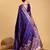 Violet woven embellished pure silk banarasi saree with blouse