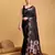 Black woven embellished pure silk banarasi saree with blouse