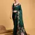Green woven embellished pure silk banarasi saree with blouse