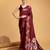 Maroon woven embellished pure silk banarasi saree with blouse