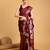 Maroon woven embellished pure silk banarasi saree with blouse