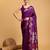 Purple woven embellished pure silk banarasi saree with blouse