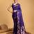 Violet woven embellished pure silk banarasi saree with blouse