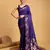 Violet woven embellished pure silk banarasi saree with blouse