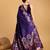 Violet woven embellished pure silk banarasi saree with blouse