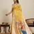 Yellow meenakari motifs design semi cotton silk paithani saree with blouse