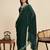 Dark green embellished floral print georgette bollywood saree with blouse