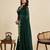 Dark green embellished floral print georgette bollywood saree with blouse