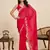 Red embellished floral print georgette bollywood saree with blouse