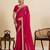 Rani pink embroidered vichitra soft silk bollywood saree with blouse