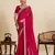 Rani pink embroidered vichitra soft silk bollywood saree with blouse