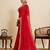 Red embroidered vichitra soft silk bollywood saree with blouse