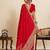 Red embroidered vichitra soft silk bollywood saree with blouse