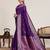Purple floral jacquard banarasi saree with blouse