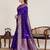 Royal blue floral jacquard banarasi saree with blouse