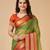 Mehendi woven self design cotton silk kota doria saree with blouse
