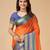 Orange woven self design cotton silk kota doria saree with blouse