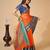 Orange woven self design cotton silk kota doria saree with blouse
