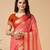 Peach woven self design cotton silk kota doria saree with blouse