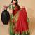 Red woven self design cotton silk kota doria saree with blouse