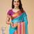 Sky blue woven self design cotton silk kota doria saree with blouse
