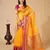 Yellow woven self design cotton silk kota doria saree with blouse