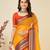 Light orange woven self design cotton silk kota doria saree with blouse