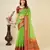 Parrot green woven self design cotton silk kota doria saree with blouse