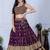 Wine Color Embroidery With Thread & Sequence Work Fox Georgette Lehanga Choli Set
