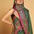 Green woven self design embellished pure silk patola saree with blouse