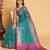 Teal blue woven self design embellished pure silk patola saree with blouse