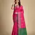 Pink woven self design embellished pure silk patola saree with blouse