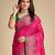 Pink woven self design embellished pure silk patola saree with blouse