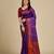 Purple woven self design embellished pure silk patola saree with blouse