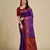 Purple woven self design embellished pure silk patola saree with blouse