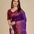 Purple woven self design embellished pure silk patola saree with blouse