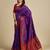Purple woven self design embellished pure silk patola saree with blouse