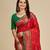 Red woven self design embellished pure silk patola saree with blouse