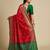 Red woven self design embellished pure silk patola saree with blouse