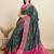 Green woven self design embellished pure silk patola saree with blouse