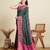 Green woven self design embellished pure silk patola saree with blouse