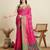 Pink woven self design embellished pure silk patola saree with blouse
